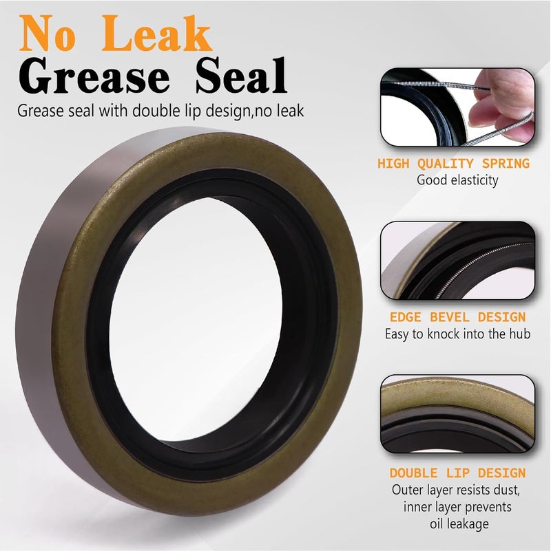Torkettle 4 Sets Boat Trailer Wheel L68149 L44649 5 Lug Bearing Kit for 3500lb Axle with 171255TB/10-19 Grease Hub Seals, 1.98" Dust Covers, Rubber Plugs, Cotter Pins, Washers - Image 4